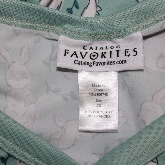 Women's Long Sleeve Soft Bunny Rabbit Cozy Pajama Set 2XL XXL - Picture 10 of 11